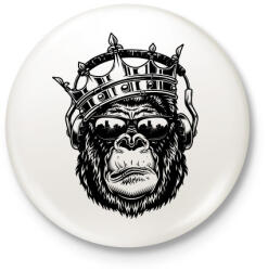 printfashion Gorilla king - Kitűző, hűtőmágnes - Fehér (5075844)