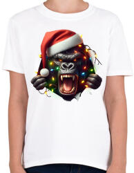 printfashion Morcos karácsonyi party gorilla - Gyerek póló - Fehér (15251330)