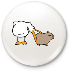 printfashion capybara és pelikán - Kitűző, hűtőmágnes - Fehér (14718198)
