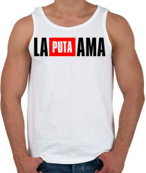 printfashion La Puta Ama - Férfi atléta - Fehér (3176263)