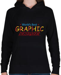printfashion World's best graphic designer - Női kapucnis pulóver - Fekete (12688336)