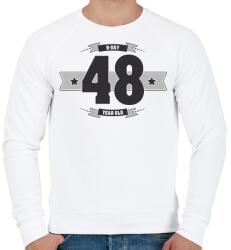 printfashion b-day-48-dark-lightgrey - Férfi pulóver - Fehér (512131)