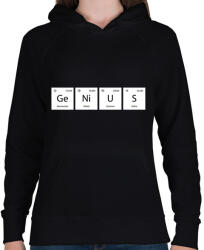 printfashion GeNiUS (Periódusos rendszer) - Női kapucnis pulóver - Fekete (11474580)