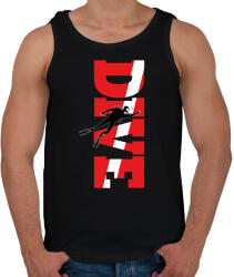 printfashion Dive - Búváros, piros, fehér - Férfi atléta - Fekete (6989478)