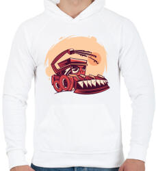 printfashion Kombájn - Férfi kapucnis pulóver - Fehér (4164292)