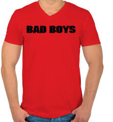printfashion BAD BOYS - Férfi V-nyakú póló - Piros (2351583)
