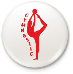 printfashion Gymnastic - Kitűző, hűtőmágnes - Fehér (7162363)