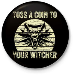 printfashion Toss a coin! - Kitűző, hűtőmágnes - Fekete (3100309)