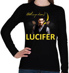 printfashion lucifer-wath is you disaer - Női hosszú ujjú póló - Fekete (2671812)
