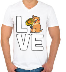 printfashion Love Quokka - Férfi V-nyakú póló - Fehér (13930752)