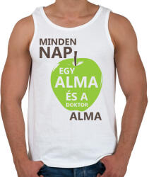 printfashion minden-nap-egy-alma-brown-green - Férfi atléta - Fehér (878921)