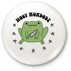 printfashion Késes béka - Kitűző, hűtőmágnes - Fehér (10770632)