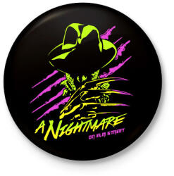 printfashion Freddy Krueger - Kitűző, hűtőmágnes - Fekete (3098968)