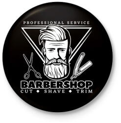 printfashion Barbershop 4 - Kitűző, hűtőmágnes - Fekete (6187161)