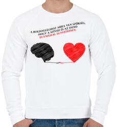 printfashion Ész és szív - Férfi pulóver - Fehér (7994868)