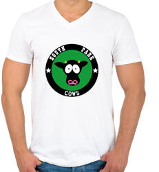 printfashion south park cows - Férfi V-nyakú póló - Fehér (15120487)