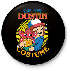 printfashion Dustin costume - Kitűző, hűtőmágnes - Fekete (14533788)