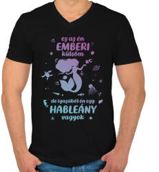printfashion Hableány vagyok - Férfi V-nyakú póló - Fekete (13858225)