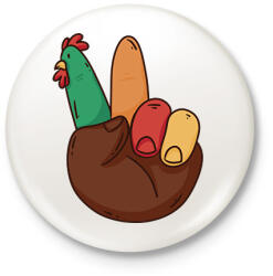 printfashion Kakas kéz - Kitűző, hűtőmágnes - Fehér (11713420)