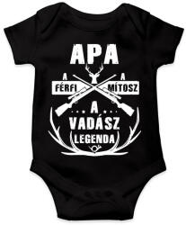 printfashion Apa a vadász legenda - Baba Body - Fekete (5348567)