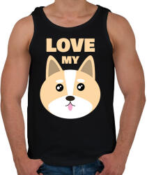 printfashion Szeretem a kutyám - Férfi atléta - Fekete (14503220)