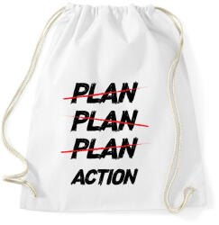 printfashion Plan, plan, plan, action - Sportzsák, Tornazsák - Fehér (7291093)
