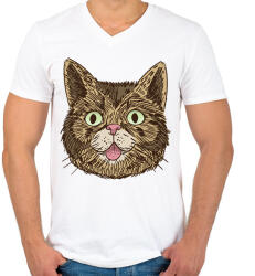 printfashion Tita - Férfi V-nyakú póló - Fehér (2015246)