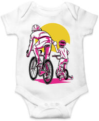 printfashion Apa és fia biciklin - Baba Body - Fehér (9179255)