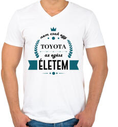 printfashion Nem csak egy Toyota - Férfi V-nyakú póló - Fehér (7184189)