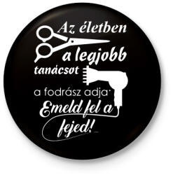 printfashion fodrász - Kitűző, hűtőmágnes - Fekete (3097961)