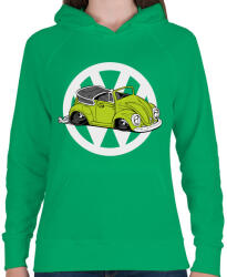 printfashion VW bogár zöld - Női kapucnis pulóver - Zöld (4865826)