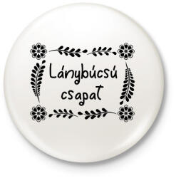 printfashion Lánybúcsú csapat (virágmintás) - Kitűző, hűtőmágnes - Fehér (6295916)
