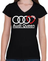 printfashion Audi Királynő - Női V-nyakú póló - Fekete (2197972)