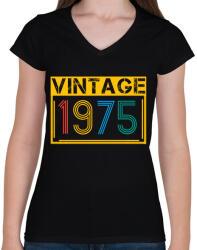 printfashion 1975 - Női V-nyakú póló - Fekete (13127101)