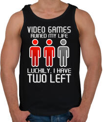 printfashion Video Games ruined my life - Luckily I have two left - Férfi atléta - Fekete (5781846)