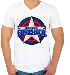 printfashion IRONMAN FINISHER 2 - Férfi V-nyakú póló - Fehér (9536581)