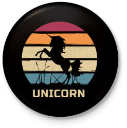 printfashion Unicorn - Kitűző, hűtőmágnes - Fekete (4837561)
