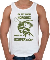 printfashion Én egy profi horgász vagyok póló - Férfi atléta - Fehér (9385042)