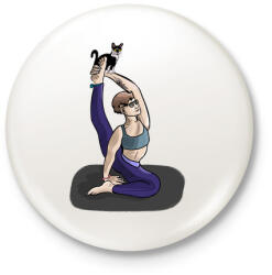 printfashion Jóga póz - Kitűző, hűtőmágnes - Fehér (5464356)