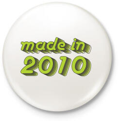 printfashion made-in-2010-green-grey - Kitűző, hűtőmágnes - Fehér (3076267)