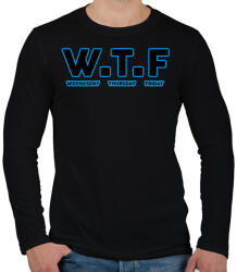 printfashion WTF - Friday - Férfi hosszú ujjú póló - Fekete (7080627)