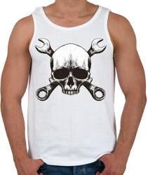 printfashion Szerelő koponya - Férfi atléta - Fehér (11910727)