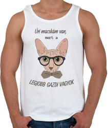 printfashion Úri macskám van 2 - Férfi atléta - Fehér (6305037)