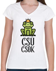 printfashion CSÜCSÖK - Női V-nyakú póló - Fehér (10216164)