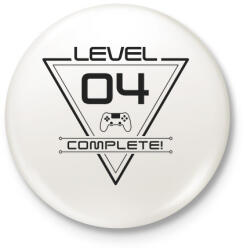 printfashion level-complete-04-gray - Kitűző, hűtőmágnes - Fehér (3078189)
