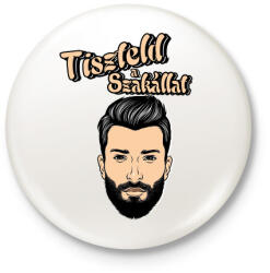 printfashion szakáll- tiszteld a szakállat - Kitűző, hűtőmágnes - Fehér (4122529)