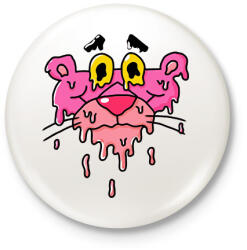 printfashion Rózsaszín párduc szétcsúszva - Kitűző, hűtőmágnes - Fehér (15996477)