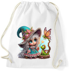 printfashion Cuki boszorkány sárkánnyal - Sportzsák, Tornazsák - Fehér (16069137)