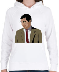 printfashion Mr. Bean rajz - Női kapucnis pulóver - Fehér (1722618)