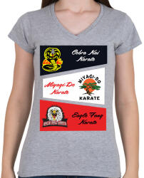 printfashion A 3 dojo - Női V-nyakú póló - Sport szürke (14818218)